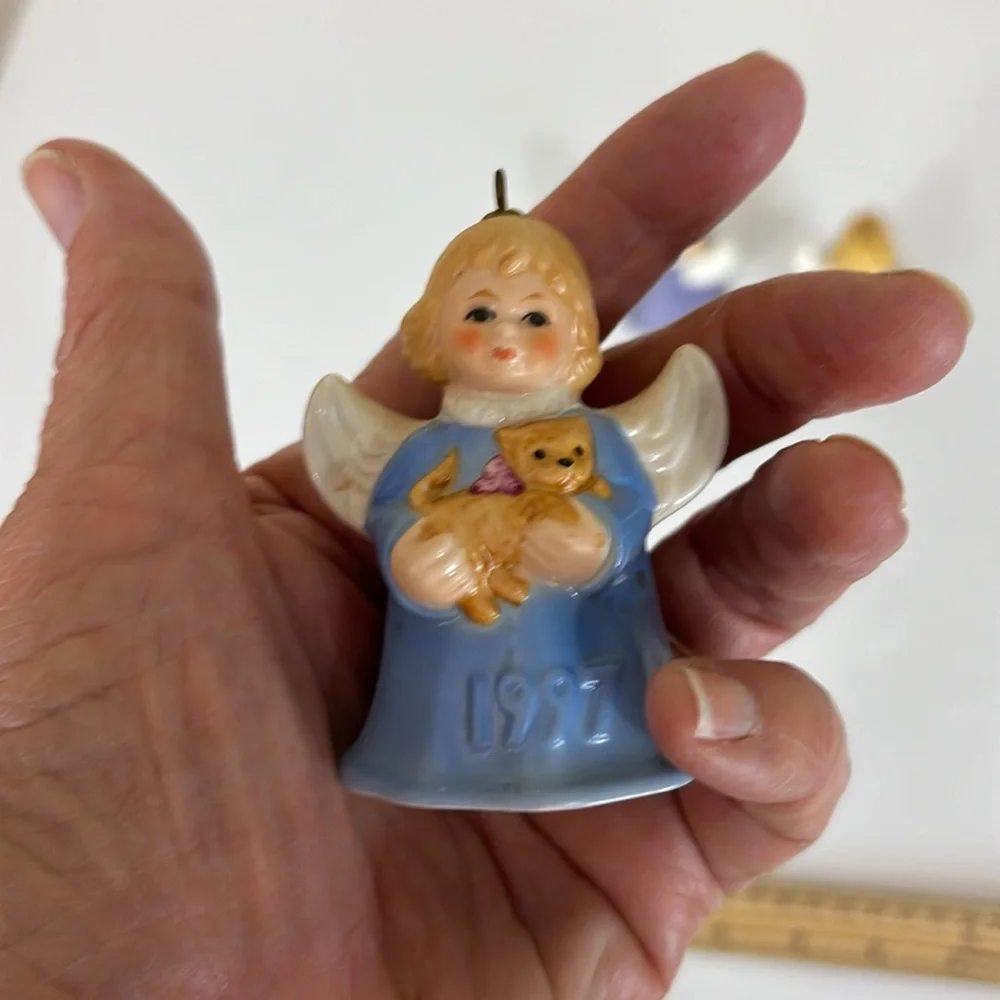 Lot of 3 Goebel Annual Angel Bell Christmas Ornaments 1997-1999 TMK-6